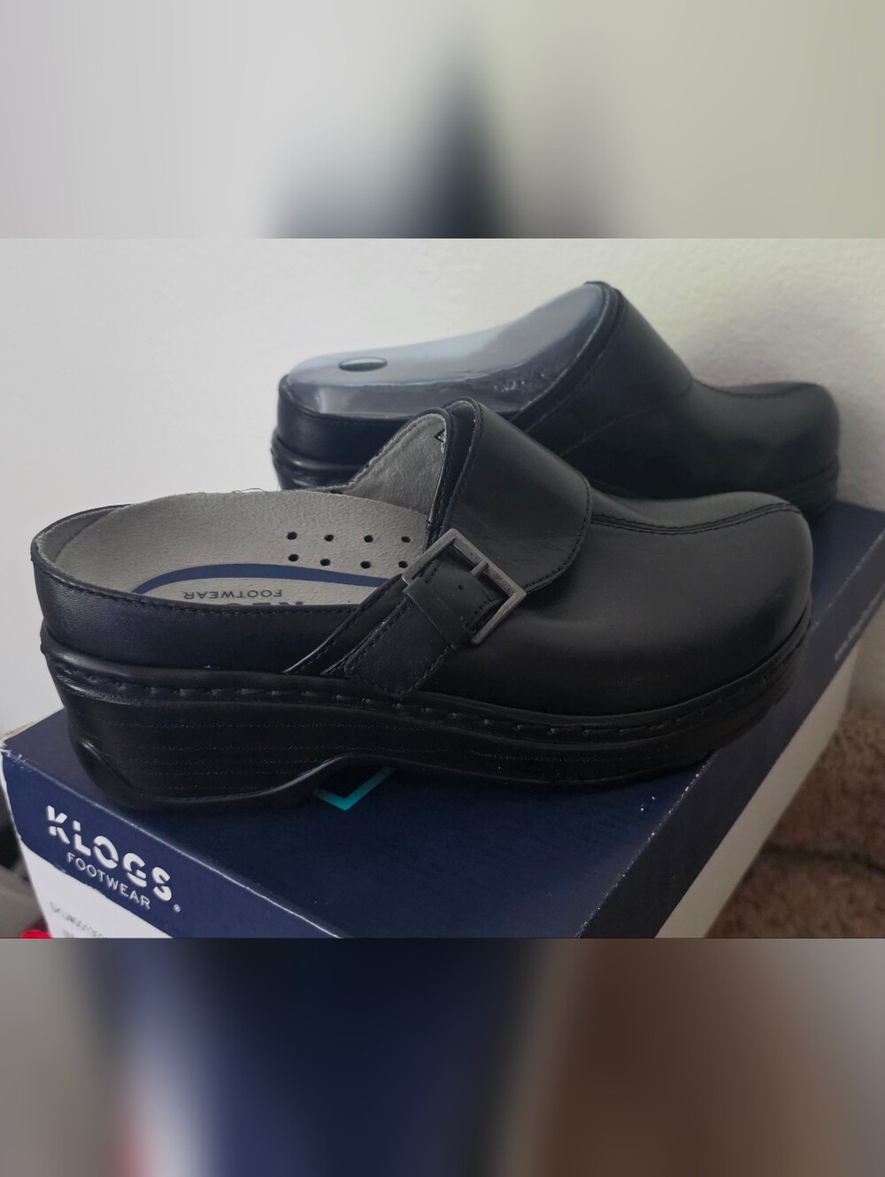 Men's Black Slip-On Clog with Buckle